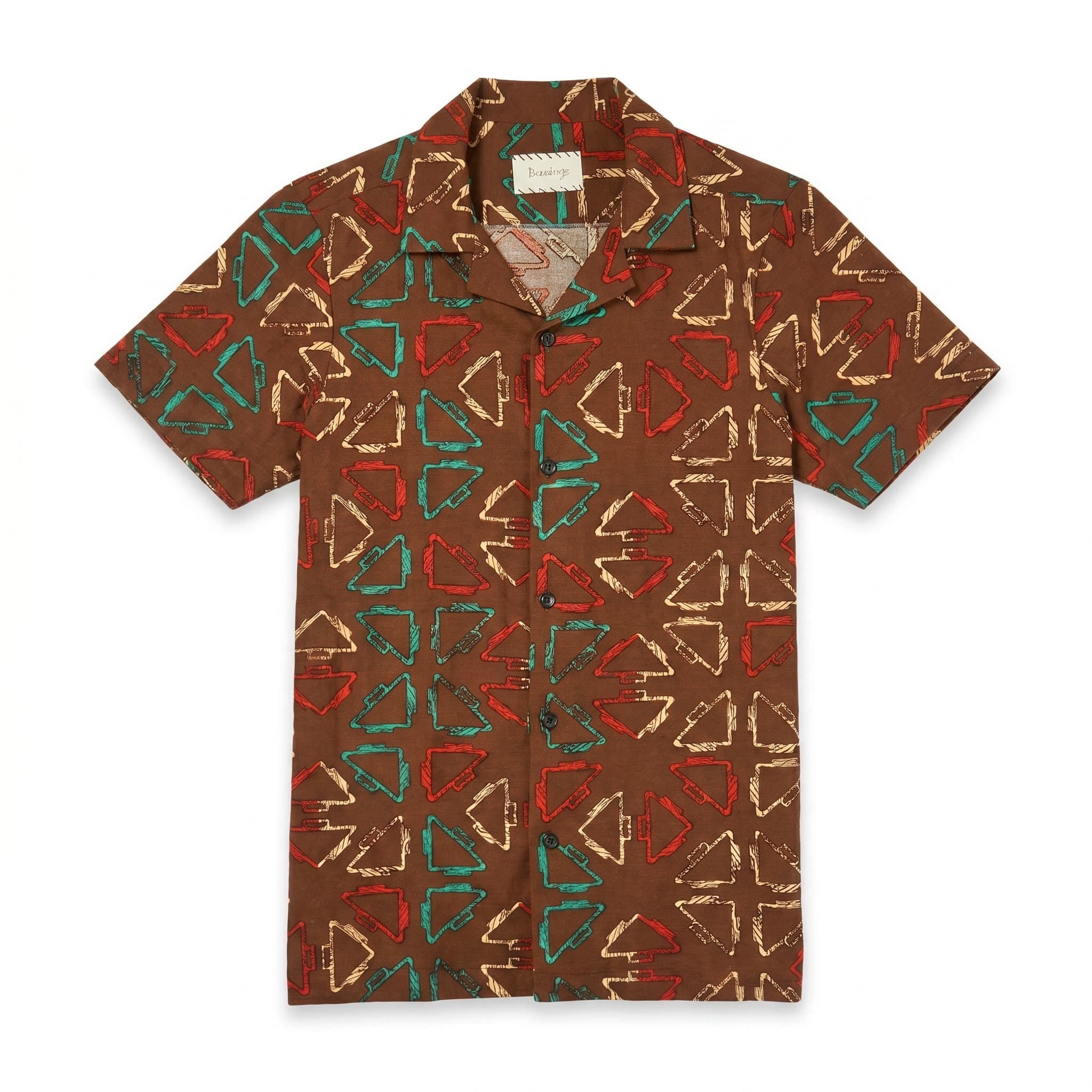 Patterned Camp Collar Shirt