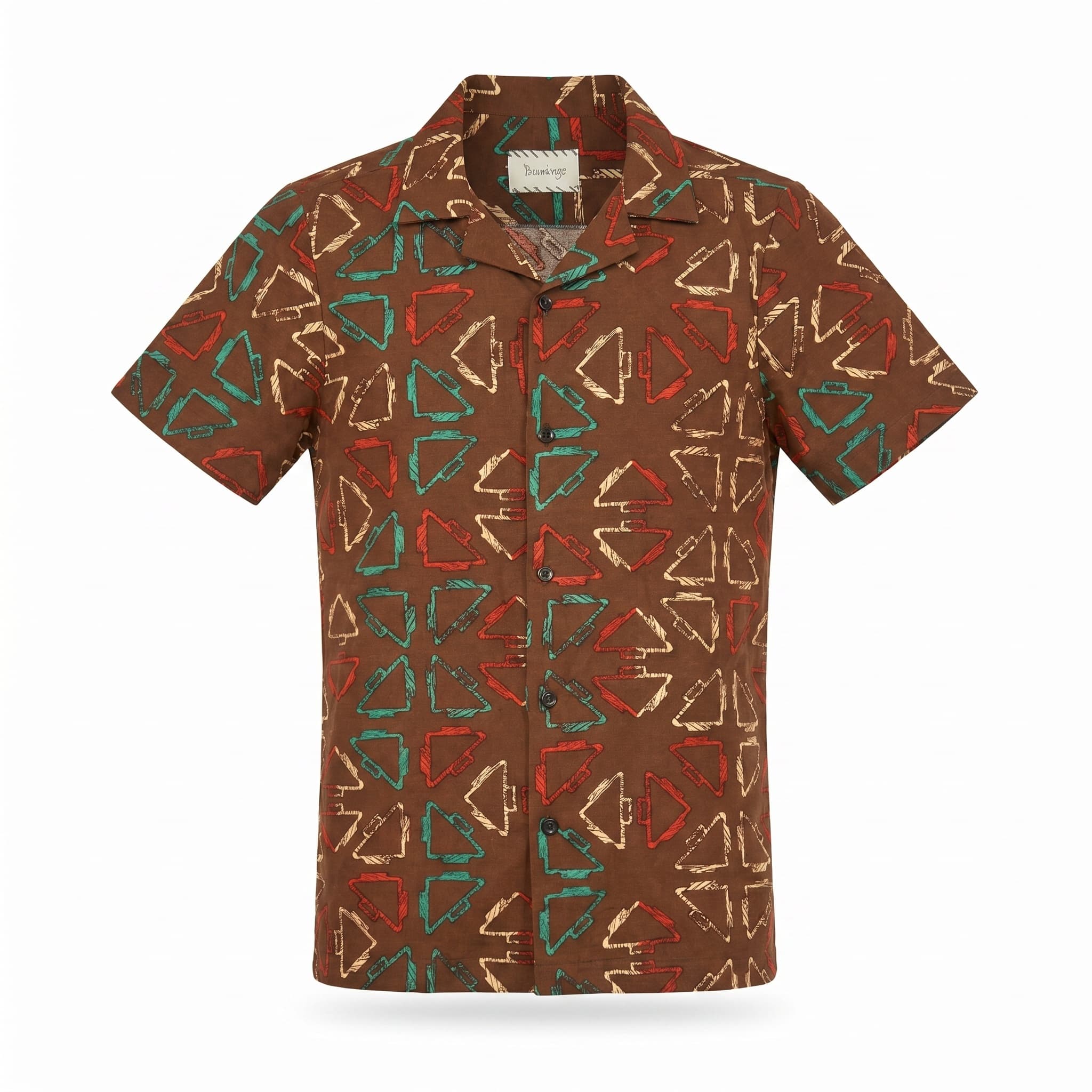 Patterned Camp Collar Shirt – view 2
