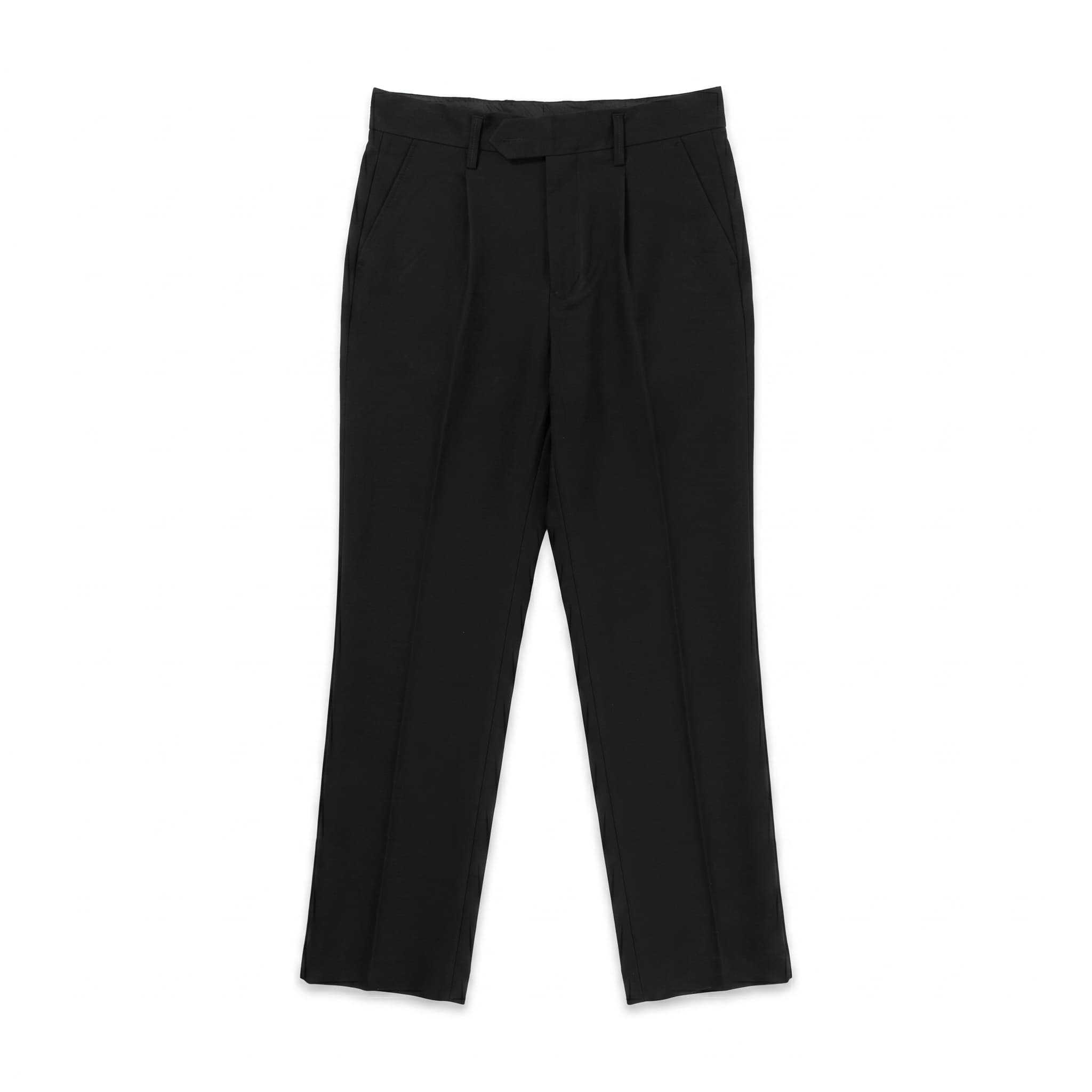 Wool Straight-Leg Pants (Charcoal)